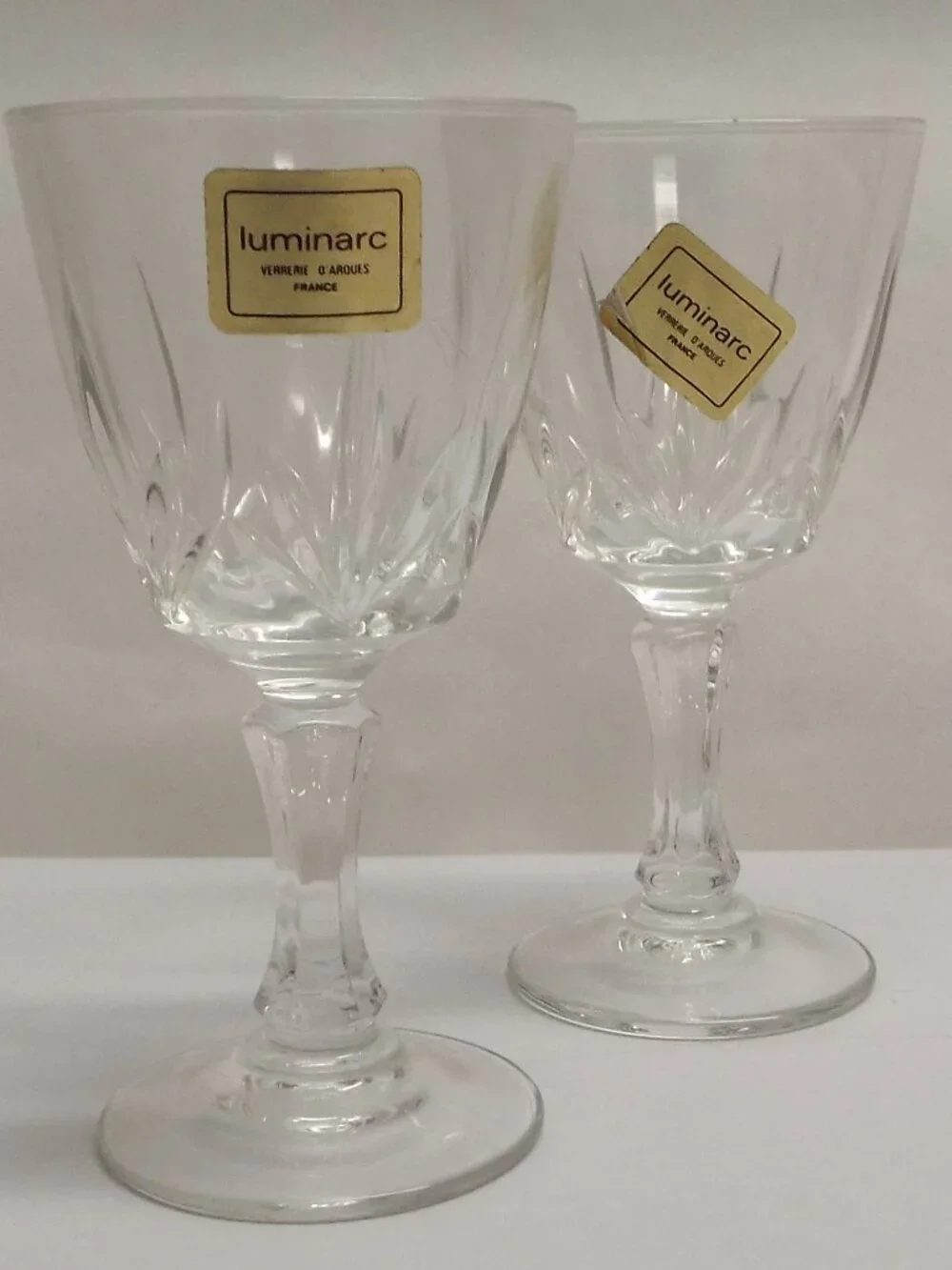 Set 2 LUMINARC Verrerie D’Arques 2 OZ Crystal Cut Cordial - NO chips or cracks